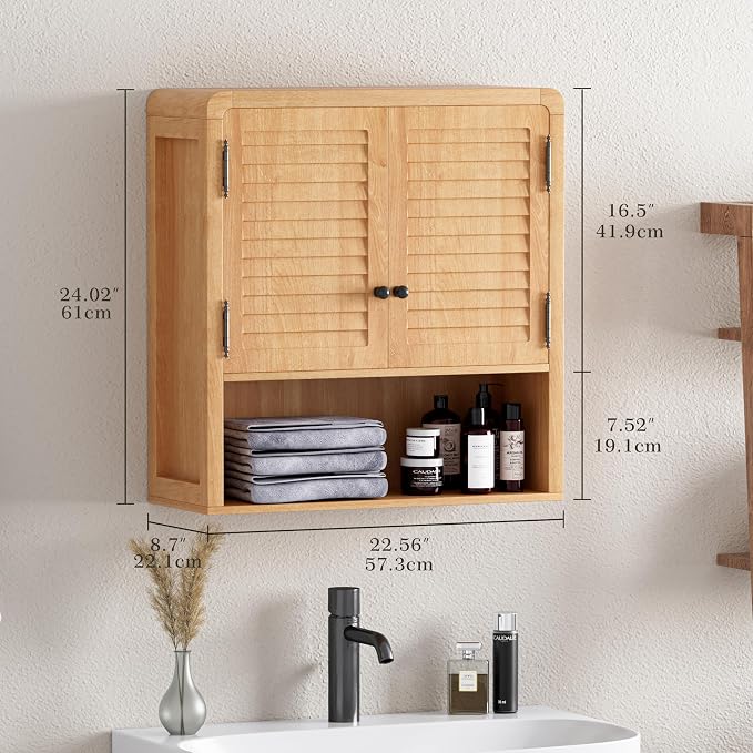Wall-Mounted Bathroom Storage Cabinet, Waterproof Multi-Layer Adjustable Shelf - Image 3