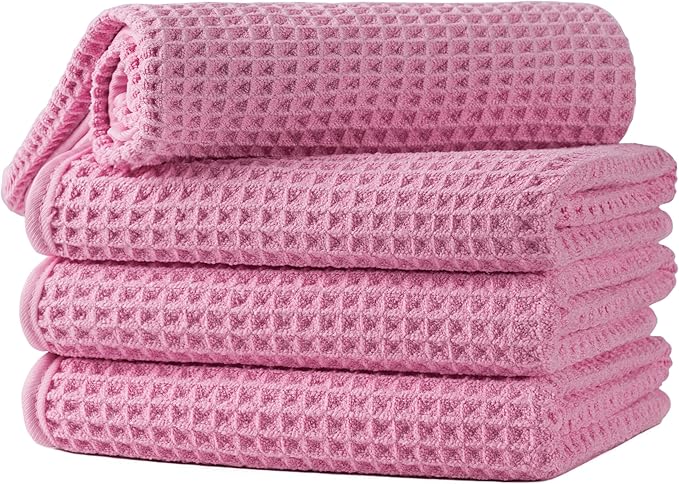 Microfiber Waffle Hand Towels, 4 Pieces, Fast Drying, Lint Free by Unknown