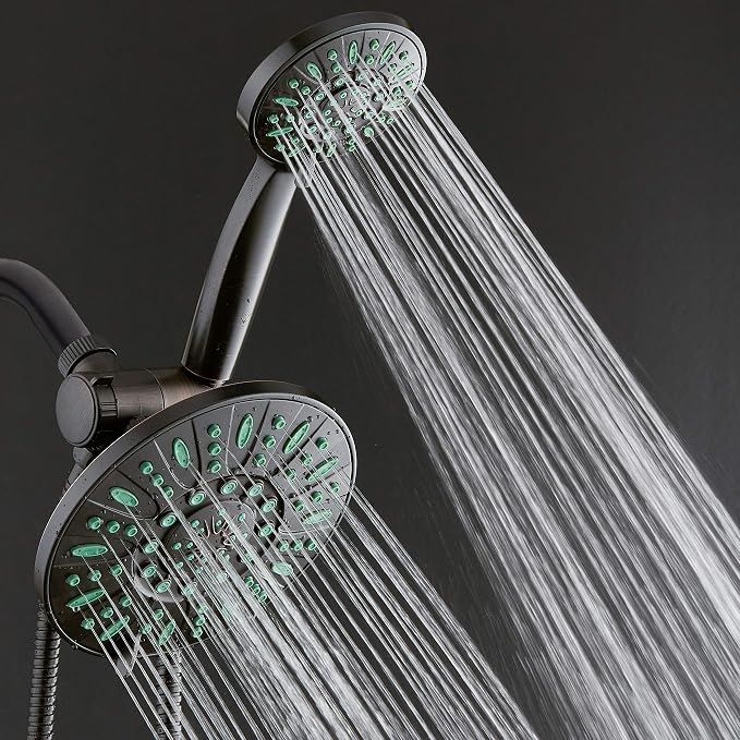 AquaDance Antimicrobial/Anti-Clog High-Pressure 30-setting Rainfall Shower Combo - Image 2