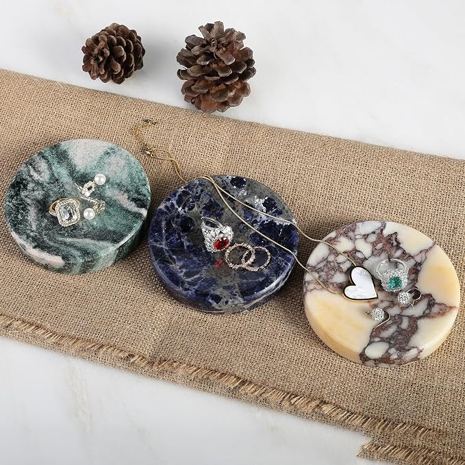 Koville Marble Jewelry Dish, Small Round Trinket Dish - Image 7