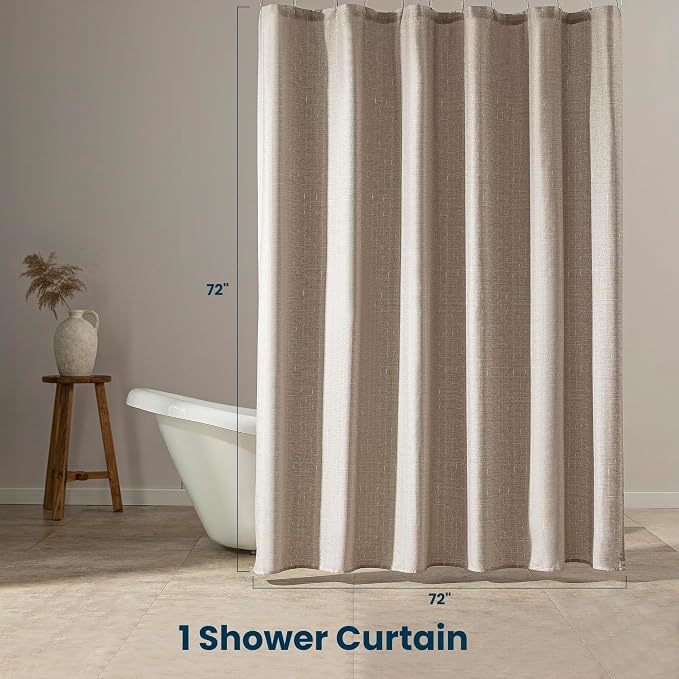 SLEEP ZONE Beige Shower Curtain Waterproof Curtains - Image 6