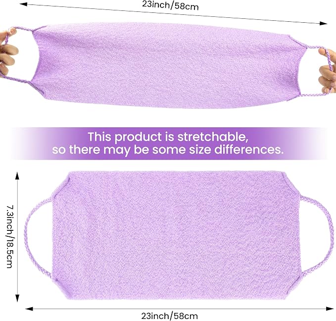 3 Pcs Double-Sided Back Exfoliator Body Scrub Towel, Exfoliating Back Scrubber - Image 2
