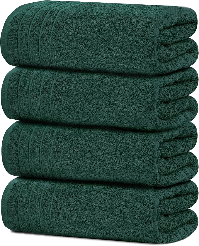 Tens Towels Pack of 4 Extra Large Bath Towels 30 x 60 Inches, 100% Cotton by TensTowels