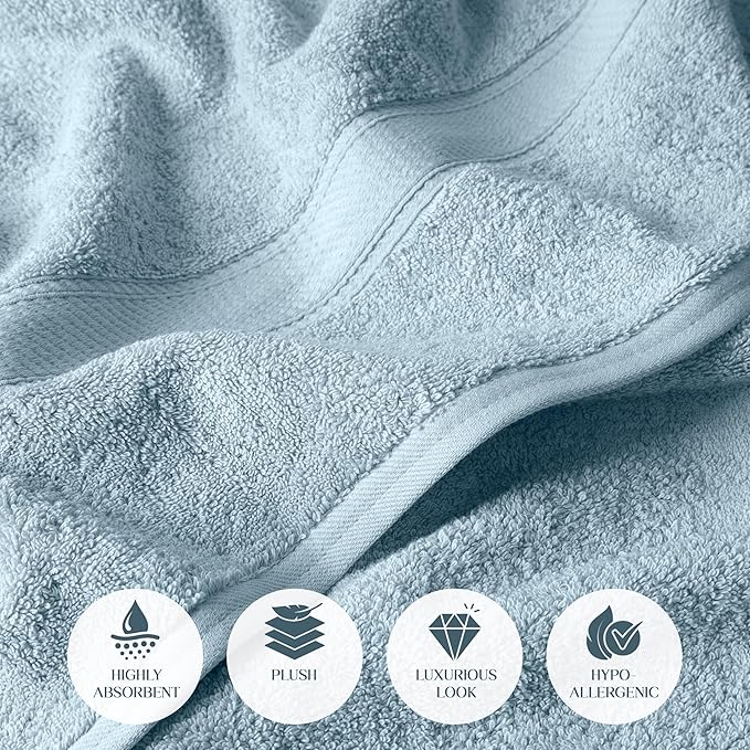 Superior Egyptian Cotton Pile 6 Piece Towel Set, Includes 2 Bath, 2 Hand - Image 6