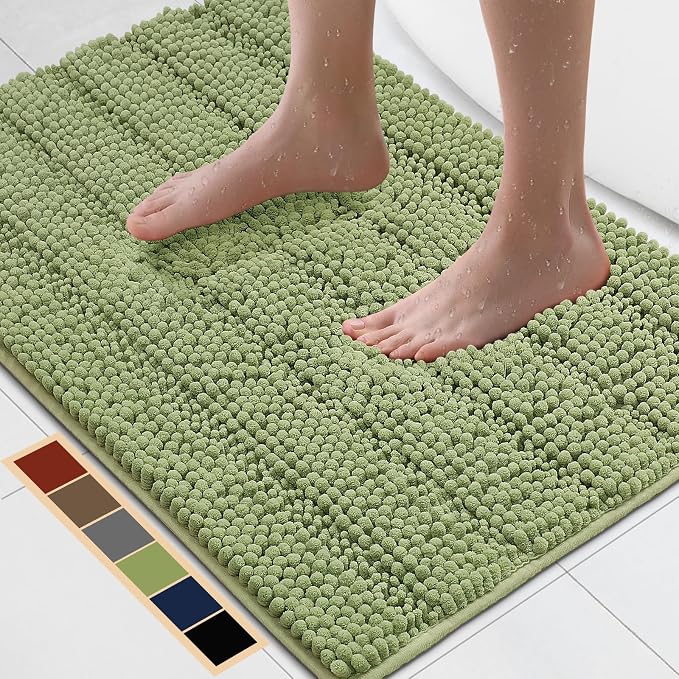 Bcoimo 30"×20" Chenille Bath Mat – Non-Slip by Bcoimo
