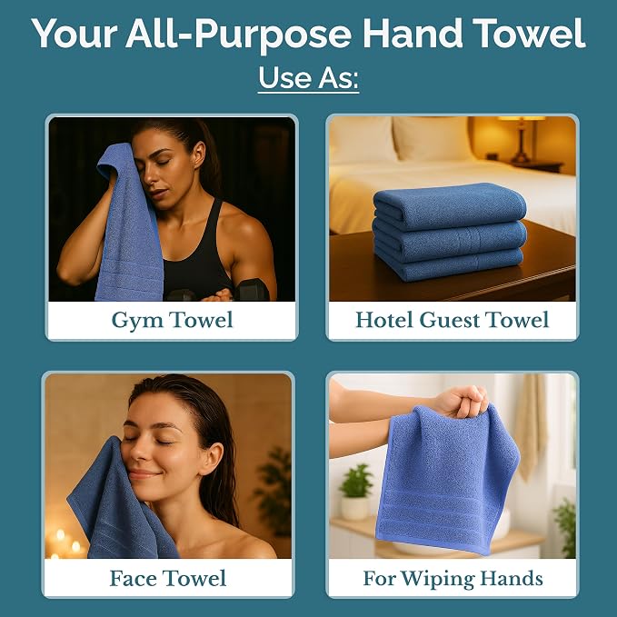 Casa Platino 100% Cotton Hand Towels - Image 4