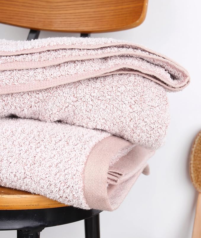 Diamond Jacquard Bath Sheet 6 PC Set Rose -2 Bath Sheet, 2 Hand Towel, 2 Wash - Image 3