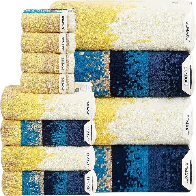 SEMAXE 12-Piece Family Bathroom Towel Set by SEMAXE