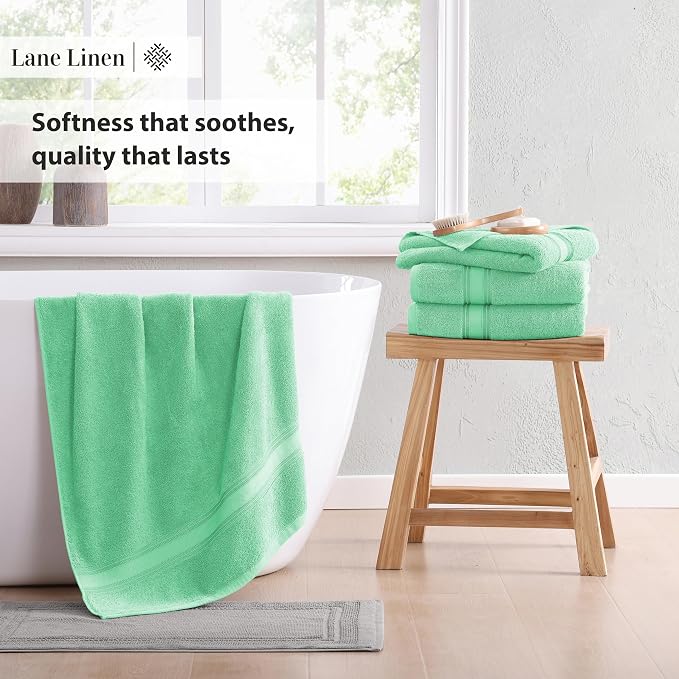 LANE LINEN Luxury Bath Towel Set of 12 – 100% Mercerized Cotton, 4 Bath Towels - Image 4