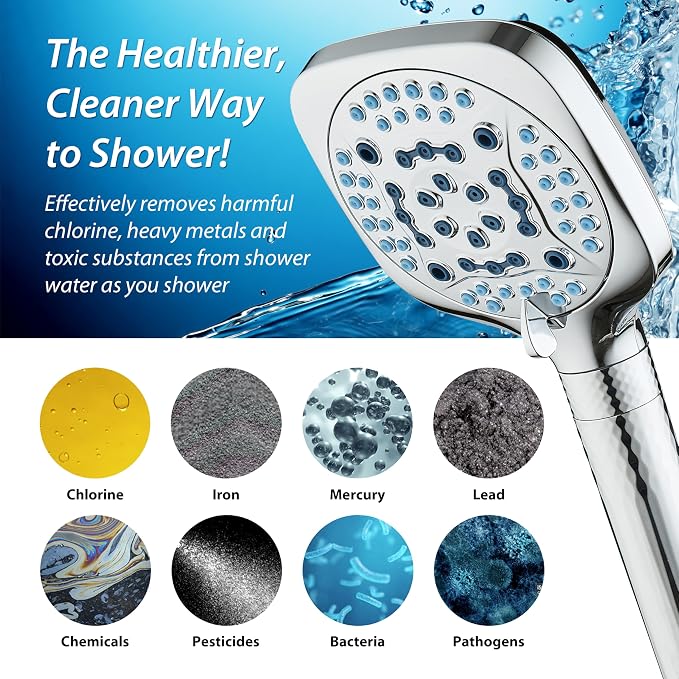 AquaCare 4X High Pressure 10 Spray Mode Filtered Showerhead - Image 6