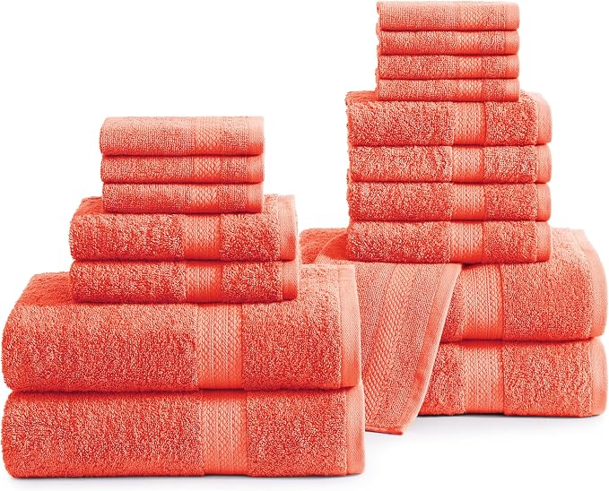 LANE LINEN 100% Ringspun Cotton Luxury Bath Towel Set, 8 Washcloths, 6 Hand by LaneLinen