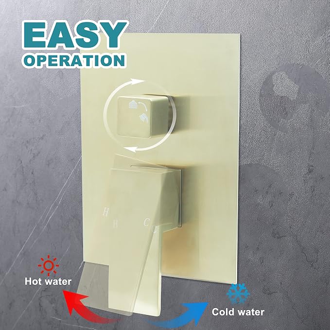 Ceiling Mount Rain Shower System, Shower Faucet Set - Image 7
