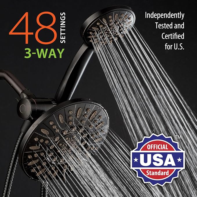 AquaDance 7" Premium High Pressure 3-Way Rainfall Combo - Image 2