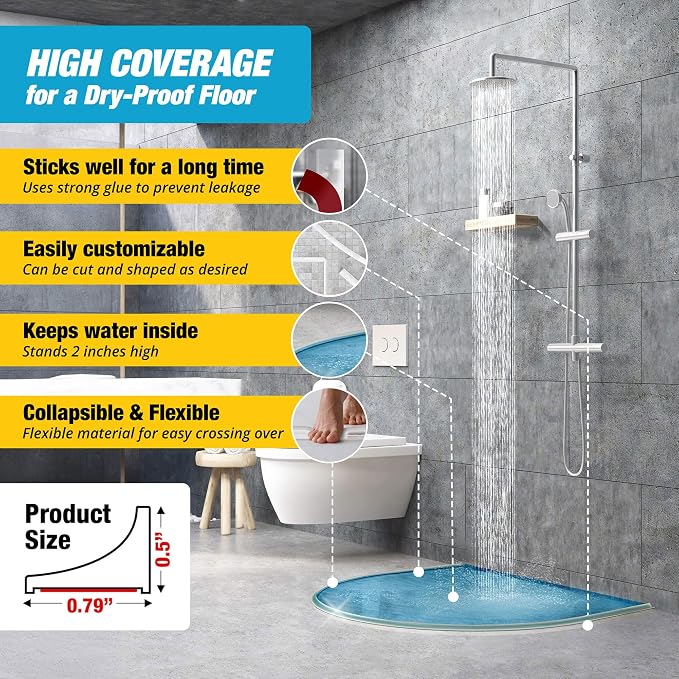 Shower Threshold Water Dam Barrier - Image 4