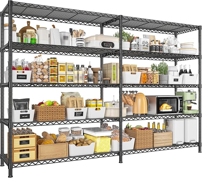 REIBII 73''W Shelf, Storage Shelves Load 1650 LBS Metal Shelving 5-Tier Wire by REIBII