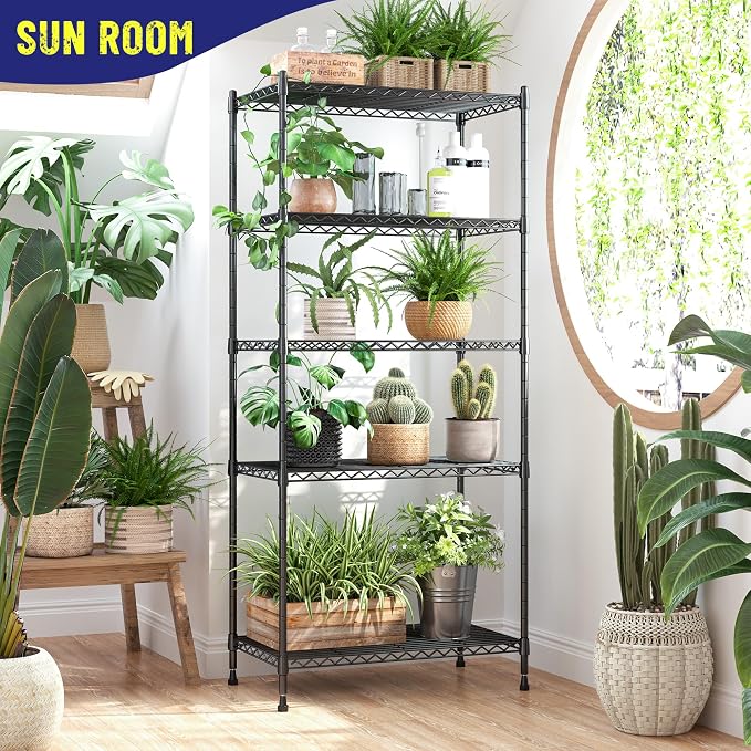 5-Tier Shelf, Shelves Capacity 1010LBS, Storage Shelves Adjustable Wire Shelving - Image 7
