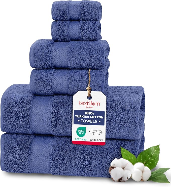 TEXTILOM 6 Pcs Bath Towel Set – Hotel and Spa Quality & Soft & Absorbent & by Textilom