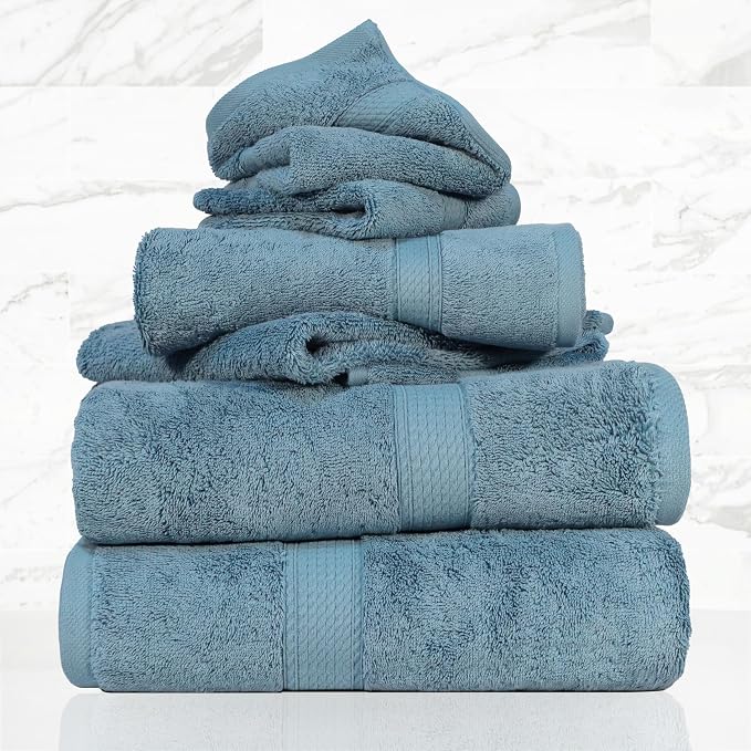 Superior Egyptian Cotton Pile 6 Piece Towel Set, Includes 2 Bath, 2 Hand by SUPERIOR