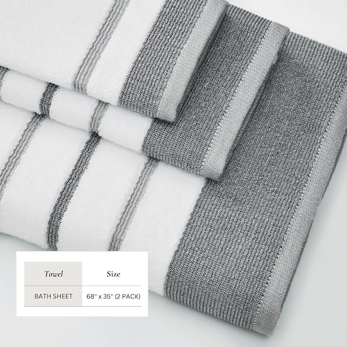 Great Bay Home Decorative Oversized Bath Sheet Set - Image 5