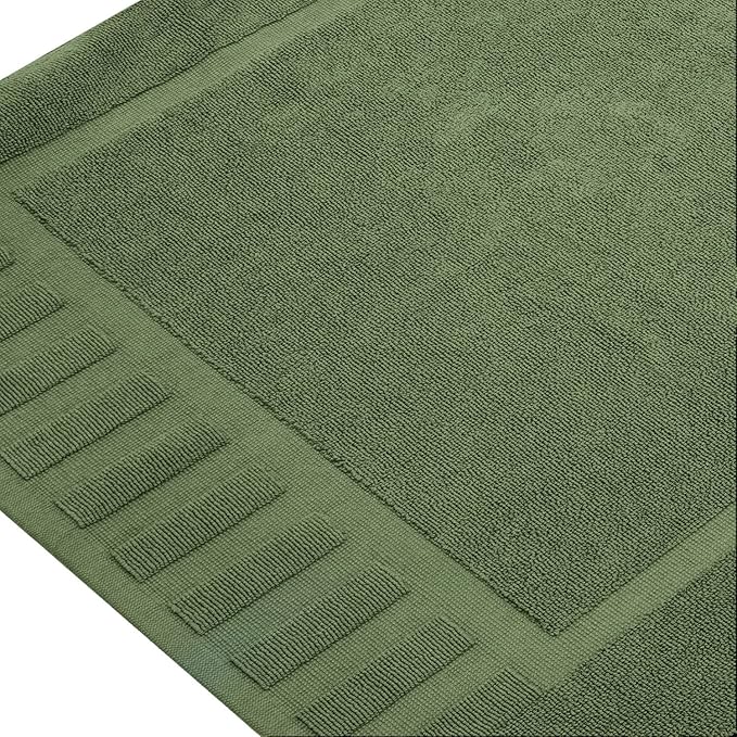 White Classic Luxury Bath Mat Floor Towel Set - Image 2