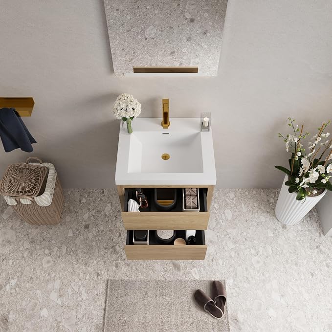 Modern 24" Wall-Mounted Bathroom Vanity - Image 8