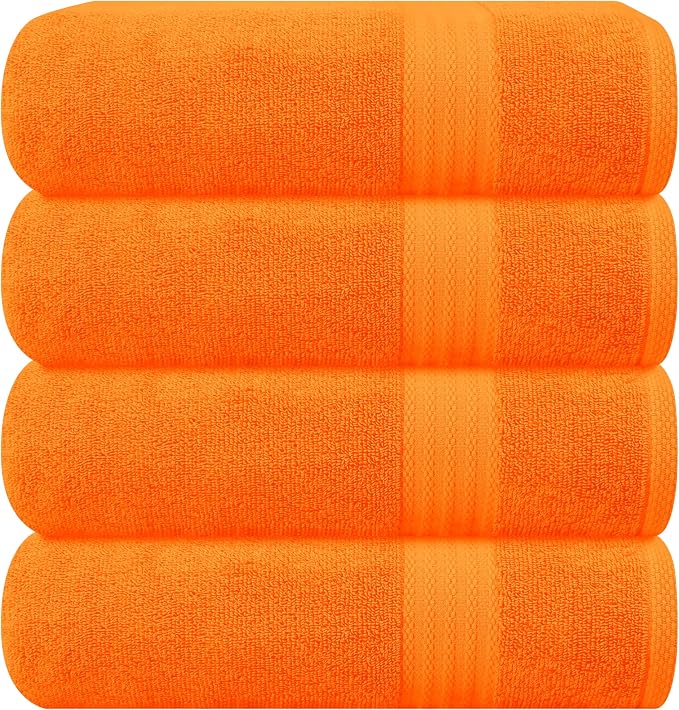 GLAMBURG Premium Cotton 4 Pack Bath Towel Set by GLAMBURG