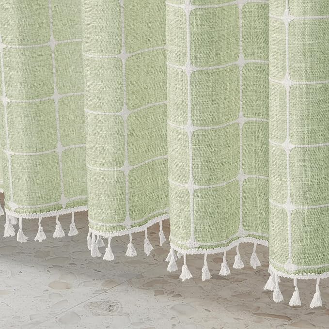 MitoVilla No Hooks Needed Boho Farmhouse Shower Curtain - Image 5