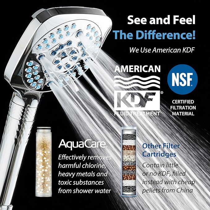 AquaCare 4X High Pressure 10 Spray Mode Filtered Showerhead - Image 2