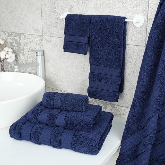 American Soft Linen Salem Turkish Bath Towel Set, 100% Cotton 600 GSM 6 Piece - Image 3