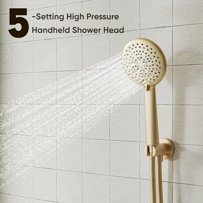 Gabrylly Gold Shower Head System, Shower Faucet Set - Image 5
