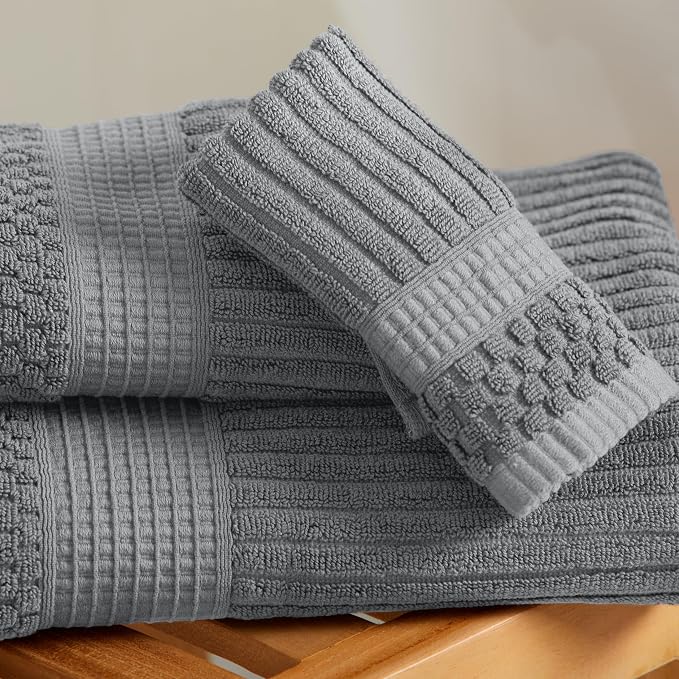 Springtree Home 100% Cotton Bath Towel Set of 4 | Super Soft & Absorbent - Image 9