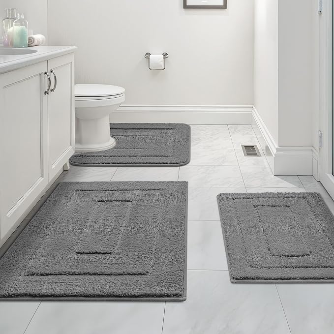 GRANNY SAYS Bathroom Rugs Sets 3 Piece, Soft Absorbent Microfiber Bath Mats by GRANNYSAYS