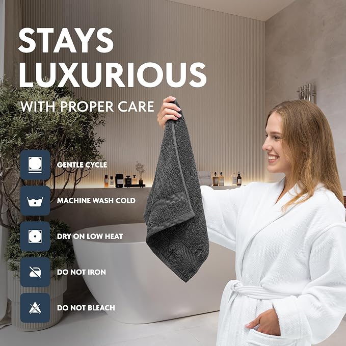 White Classic Luxury Charcoal Hand Towels - Image 5