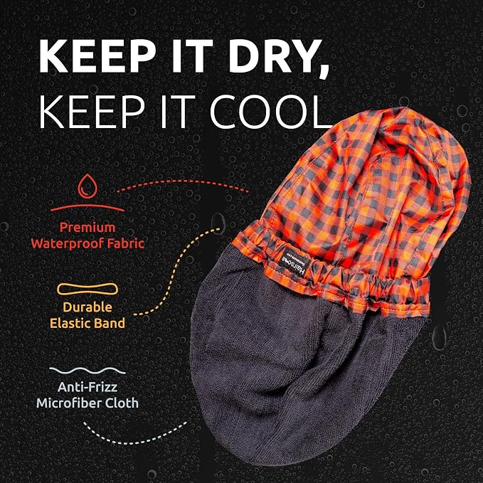 Black Shower Cap for Men - Image 7