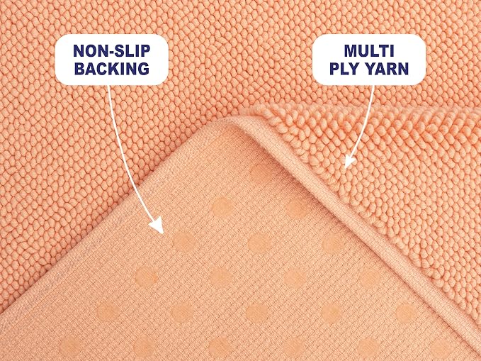 American Soft Linen Bath Rug, 17 in 24 in 100% Cotton Bath Mats Rugs - Image 2