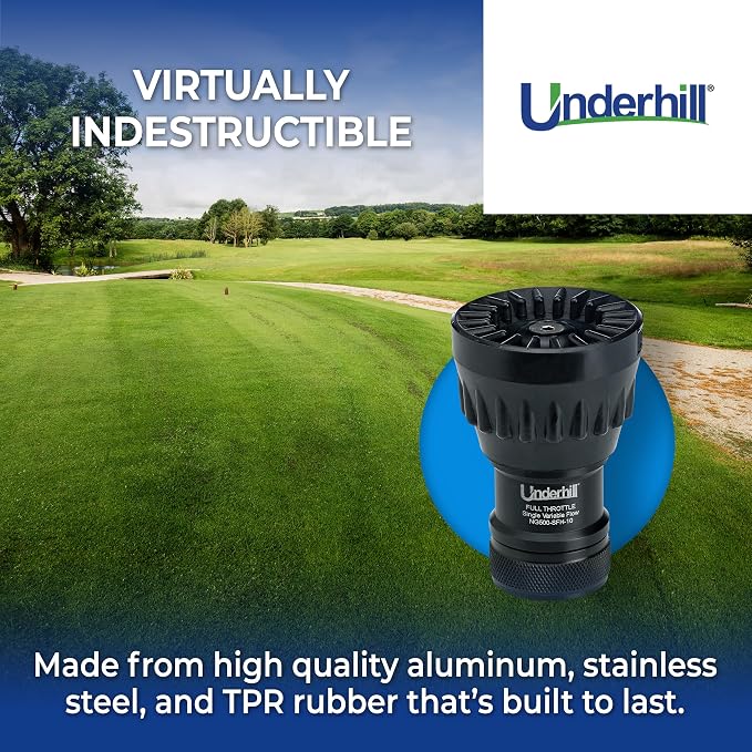 Underhill Garden Water Hose Nozzle Sprayer Jet Attachment, Heavy-Duty Metal and - Image 5