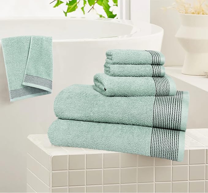 Belizzi Home 100% Cotton Ultra Soft 6 Pack Towel Set, Contains 2 Bath Towels - Image 4