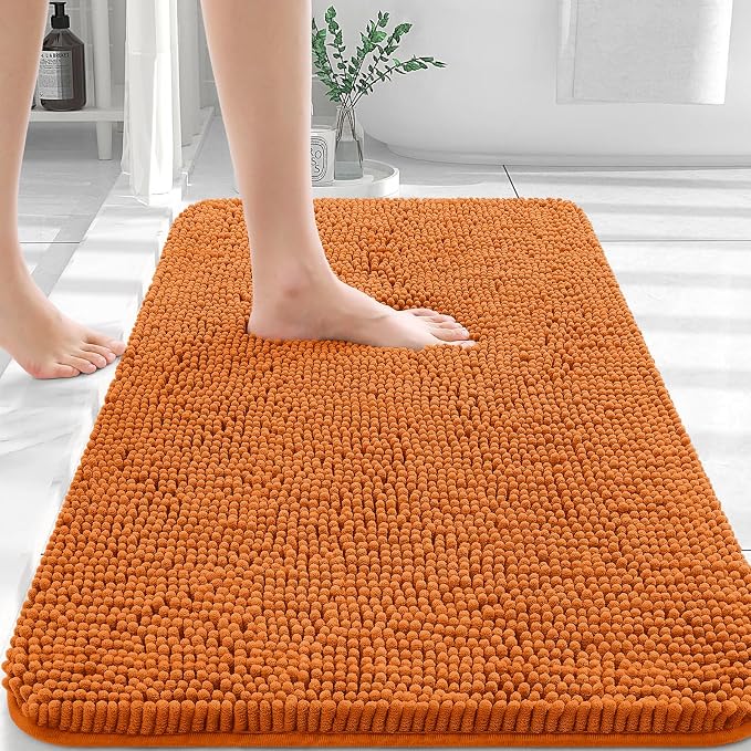 OLANLY Bathroom Rugs 36x24, Extra Soft Absorbent Chenille Bath Rugs, Rubber by OLANLY