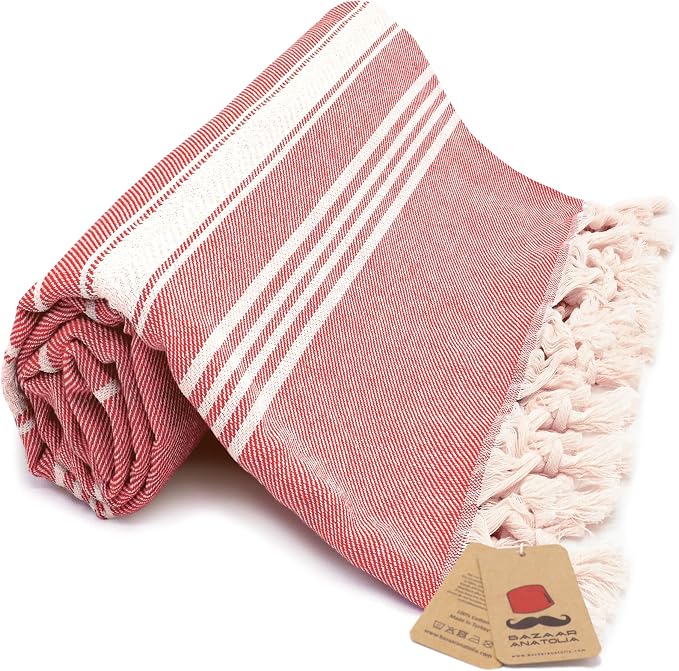 Bazaar Anatolia Turkish Beach Towel – 100% Cotton, Quick Dry, Sand Free Towel by BazaarAnatolia