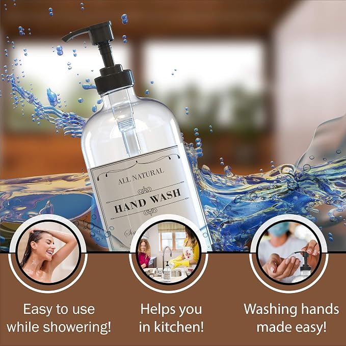 16 OZ Thick Clear Glass Soap Dispenser - Image 3