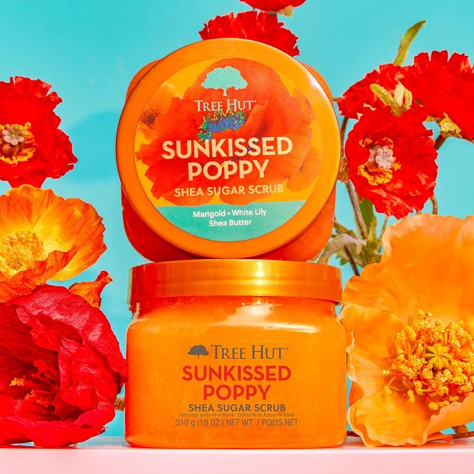 Tree Hut Sunkissed Poppy Shea Sugar Scrub, Exfoliating, Hydrating & - Image 5