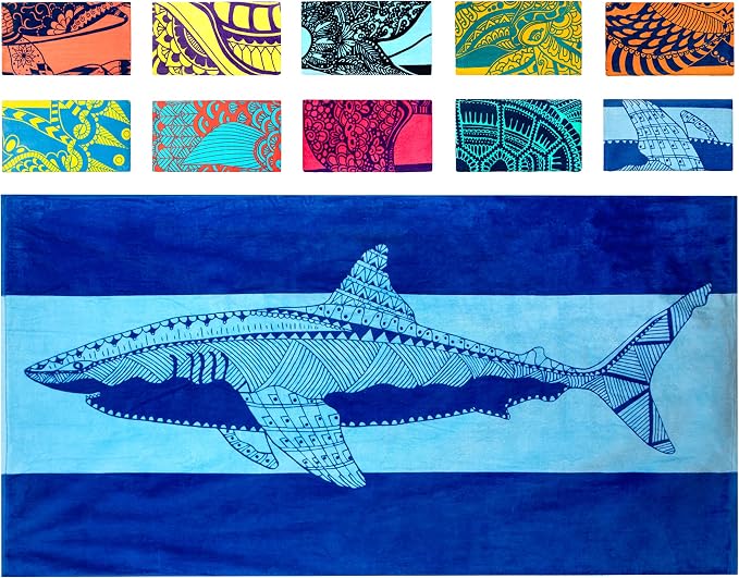 Nova Blue Shark Beach Towel – Blue by NovaBlueBeachAccessories