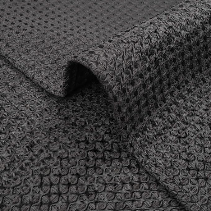 River Dream Heavyweight No Hooks Required Dotted Waffle Weave Shower Curtain - Image 4