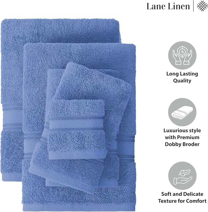 LANE LINEN Bathroom Towels Set of 18 – Zero Twist, 100% Mercerized Cotton - Image 6