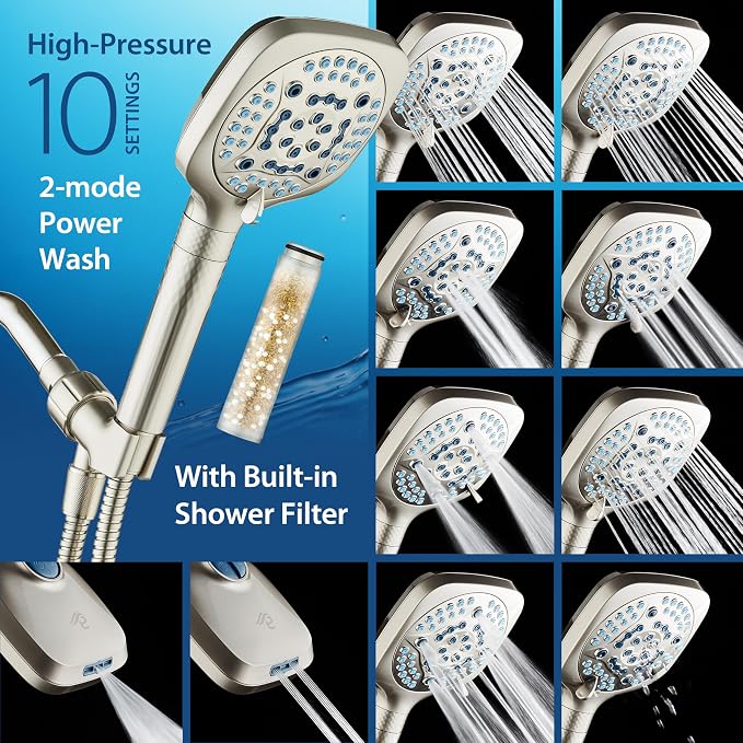 AquaCare 4X High Pressure 10 Spray Mode Filtered Showerhead - Image 4