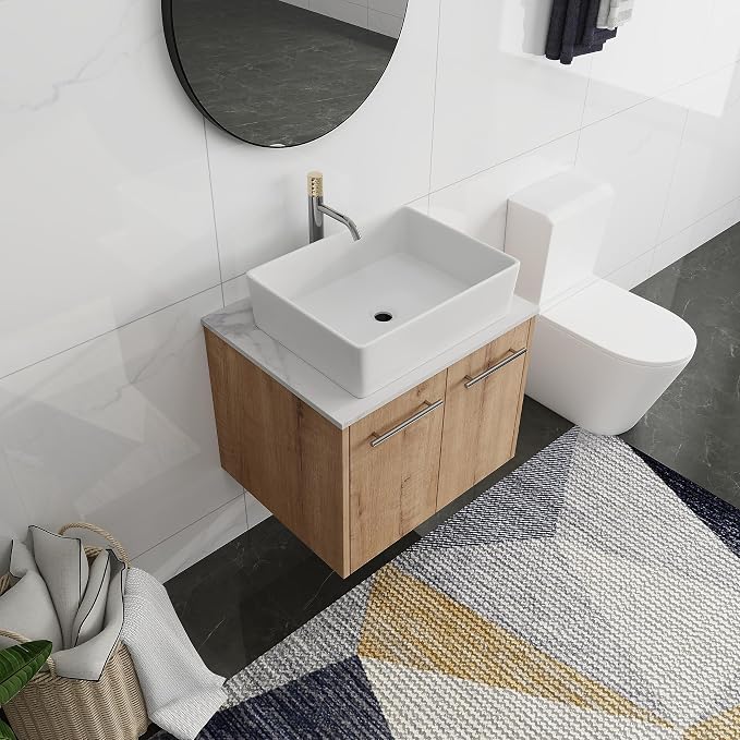 24 Inch Bathroom Vanity with Sink, Modern Wall Mount Floating Bathroom Vanity - Image 4