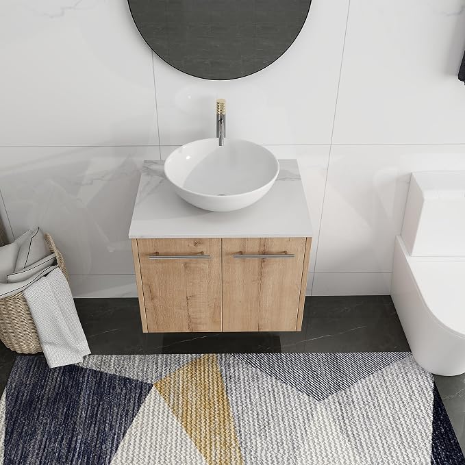 24 Inch Bathroom Vanity with Sink, Modern Wall Mount Floating Bathroom Vanity - Image 3