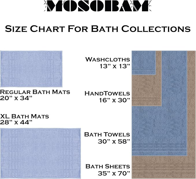 Mosobam Luxury Turkish 8pc XL Towel Set 35X70 16X30 13X13 Light Taupe 700 GSM - Image 3