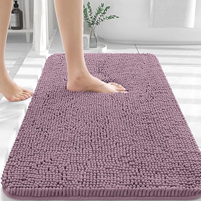 OLANLY Bathroom Rugs 36x24, Extra Soft Absorbent Chenille Bath Rugs, Rubber by OLANLY