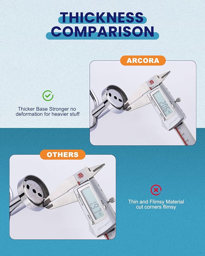 ARCORA Stainless Steel Towel Hooks: Chrome Towel Hooks - Image 4